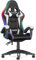 bigzzia Gaming Stuhl mit LED - Gaming Sessel Ergonomischer PC Stuhl mit Kopfstütze, Gaming Chair RGB Licht Beleuchtung Computerstuhl, Gamer Stuhl für Jugendliche und Erwachsene, schwarz-weiß
