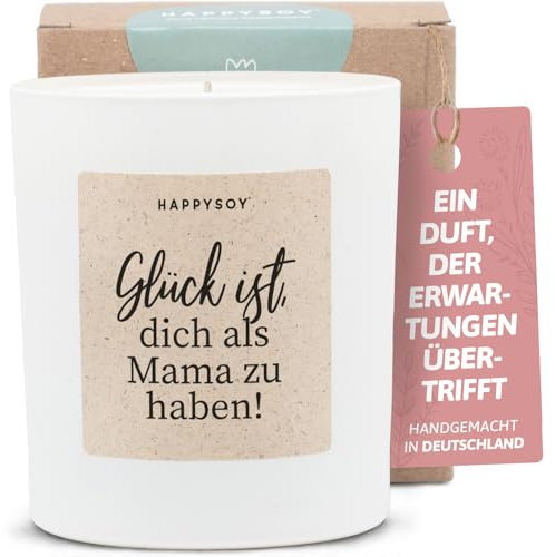 Geschenke für Mama - Duftkerze mit Spruch - Muttertag, Muttertagsgeschenk, Dankeschön, Geburtstag mami - Handgemachte Kerze - Sojawachs - Weiß