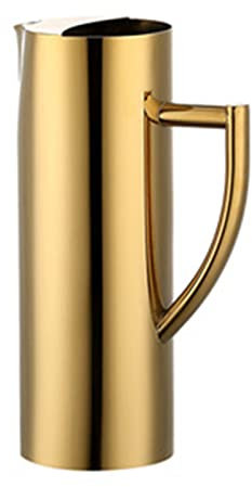 Wasserkrug Krug Edelstahl, Mit Ice Guard, Karaffe Teekanne Zum Servieren Von Wasser, Saft, Eistee Und Anderen Kalten Getränken (Golden,1.4L)