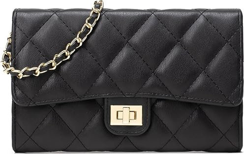 Farcauo Kleine Umhängetasche Damen Schwarze Crossbody Bag und Schultertasche, Kompakte Handtasche für Damen, Elegante Abendtasche für Frauen