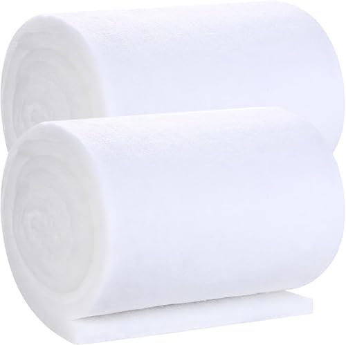 LilaLemon Aquarium-Filterschwamm, 1 m x 12 cm breit, Aquarium-Filterschwamm, Medienschwämme, Wolle für Aquarien, Biochemische Baumwolle für Aquarium-Filtration, 2 Stück