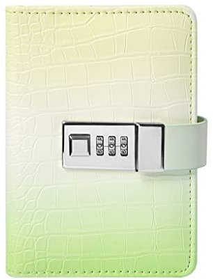 ZGPjubilant Small Notebook with Lock A7 Mini Diary Notepad Password (One Color one size)