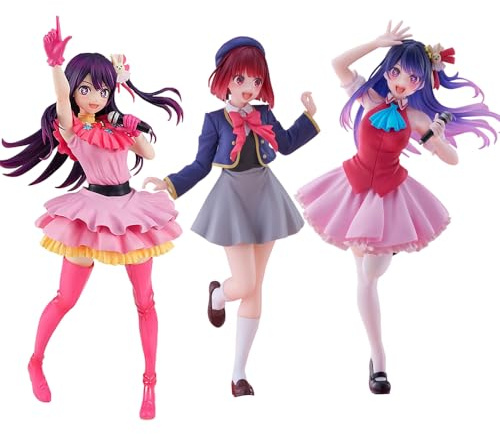 Jiumaocleu 3 Stück Oshi no Ko Figur Statue Hoshino Ai, Arima Kana, 18 cm Stehpose, Anime-Actionfigur, PVC, handgefertigt, Sammlerstück, Desktop-Dekoration