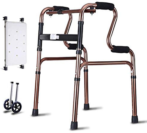 Aluminum Foldable Walking Mobility Aid,Rollator, 2 in 1 Wheeled Walker with seat for Elderly Walking Frame