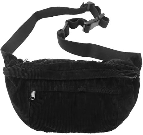 Micmores Bauchtasche Damen Mode Crossbody Bag Damen groß Gürteltasche mit Verstellbarer Schultergurt, Brusttasche Tasche Umhängetasche für Reisen, Klettern, Wandern(Schwarz)