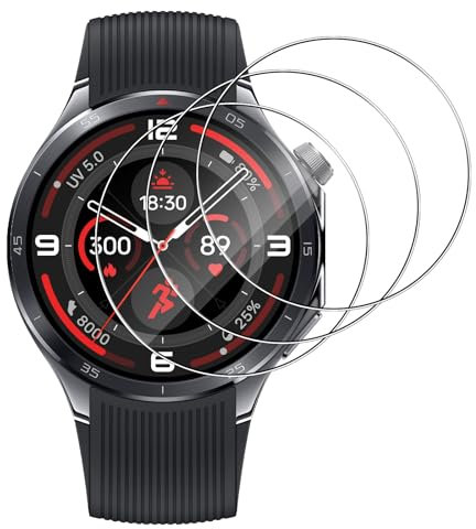 Lutree per OnePlus Watch 3 Vetro Temperato, 3 Pezzi Durezza 9H HD Pellicola Protettiva, Anti-Graffio Anti-Impronte Senza Bolle Protezione Schermo