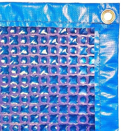 Telone per bolle da piscina 4 x 2 m Optimal Dark Blue 500 micron – foderato 4 lati + occhielli posati + copertura di protezione – diretto fabbrica