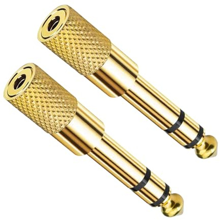 Maobeez 2Pcs 6.5mm to 3.5mm Audio Adapter, Headphone Jack Aux Converter Plug, Mini Audio Jack Adaptor for Digital Piano, Electric Keyboard, Speaker
