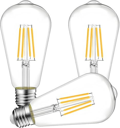 Vanpus 6W E27 LED-Glühbirne 12-24V Vintage-Edison-Schraube, 3000K Warmweiß Matt-LED, 60W Halogen-Äquivalent, 360°-Ausleuchtung für RV/Camper/Marine/Yacht (3 Stück)​