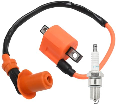 Ollanoos Tuning Racing Sport Zündspule mit Zündkerze, Ersatz für Yamaha Aerox Jog Neos, Ersatz für APRILIA SR50, Ersatz für MBK Nitro 50 Booster 50