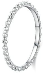 Mesnt Hochzeit Ringe, Frauen Platin Stapelbarer Ring mit runden Punkten, Größe 53 (16.9)
