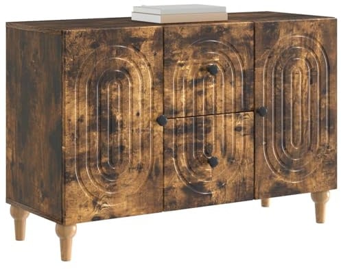 vidaXL TV-Schränk Geräucherte Eiche 89 x 34,5 x 60 cm Holzwerkstoff, Wohnzimmer, moderner Sideboard, rechteckige Aufbewahrung, vielseitiger Mediamöbel, praktischer Konsole
