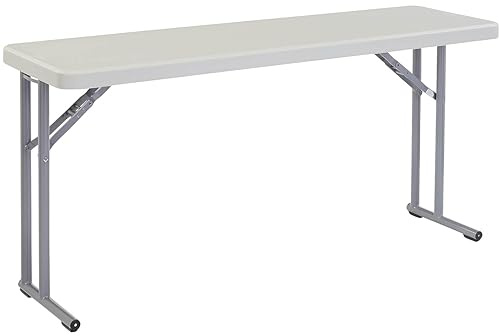 Seminar Folding Table by National Public Seating – 18x60 Portable, Heavy-Duty Foldable Table Indoor/Outdoor Table for Office, Conferences & Training Rooms – Lightweight & Durable, Speckled Gray