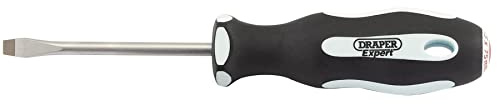 Draper 34976 Expert Plain Slot Soft Grip Parallel Tip Screwdriver, 5.5mm x 75mm , Blue