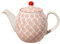 Bloomingville Teekanne Isabella Retro große Kanne mit integriertem Sieb vor der Tülle Vintage ø 14 cm, rot, Keramik, fasst ca. 1200 ml