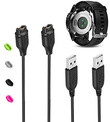 VFAN [2-Pack Charger Cable for Garmin Fenix 5/5S/5X, Forerunner 935, Approach S60, X10, S10/Quatix 5,5 Sapphire/Vivoactive 3/Vivosport/D2 USB Data Sync Charging Wire Cord