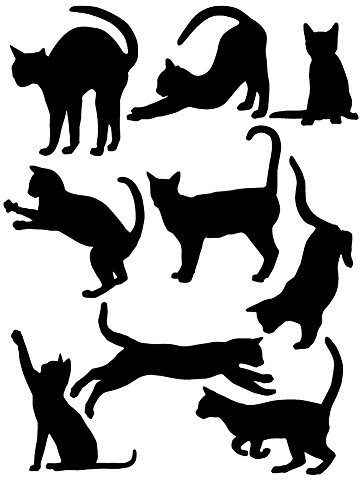 Kofun DIY Removable Wandaufkleber, Vinyl Kunst DIY Zitat Katzen Wand Aufkleber Wandbild Aufkleber Home Room Decor schwarz