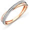 MIORE Ring Damen Diamantring gekreuzt Ewigkeitsring Bicolor Weißgold und Rosegold 9 Karat / 375 Gold Diamanten Brillanten 0.08 Ct, Schmuck