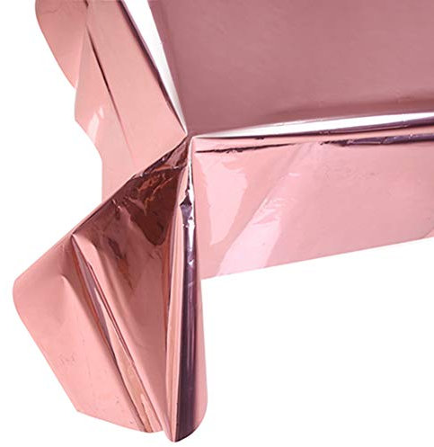 Egurs Pellicola Metallizzata tovaglia per Feste, 2,7 x 1 m, Decorazione Natalizia, tovaglia, Natale, Compleanno, tovaglia Decorativa. Oro Rosa