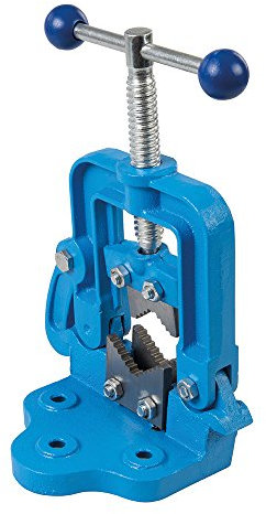 12mm - 60mm Hinged Pipe Vice -Workbench/Desk Grip Cutting Clamp- Powerful Jaws - Copper Gas & Heating Pipework Holder Tool Base