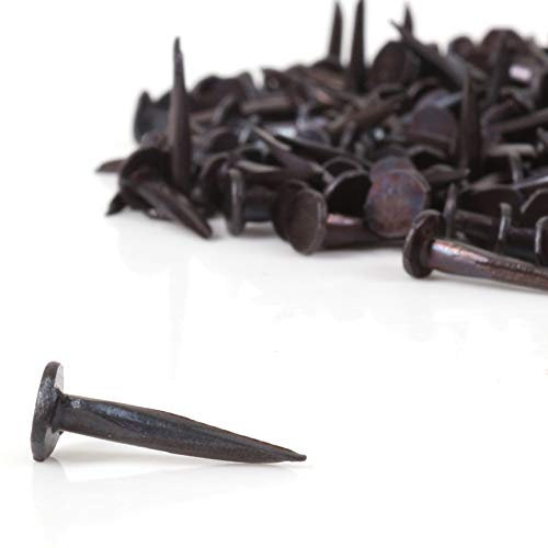 White Hinge Set of 100 Black Carpet Upholstery Tacks - 13mm