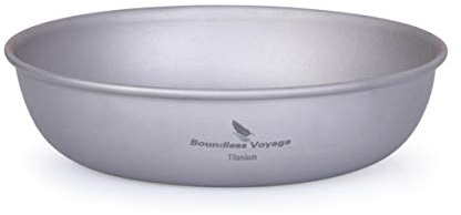 iBasingo Piatti in Titanio Piatto Piattino Set di Piatti da Campeggio Set da Tavola Ultraleggero con Borsa a Rete per Il Trasporto Stoviglie da Esterno Kit di Pentole per Salsa di Frutta Alimentare