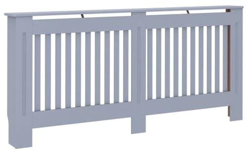 vidaXL Heizkörperverkleidung mit vertikalen Latten Heizkörperabdeckung Heizungsverkleidung Heizung Heizkörper Abdeckung Anthrazit 172x19x81,5cm MDF
