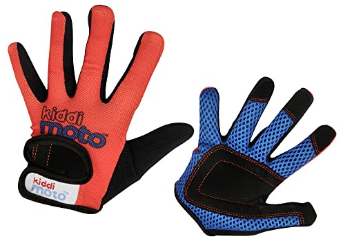 Kiddimoto Anti Slip Kids Bike Gloves For Kids Boys & Girls Best Toddler Bike Gloves Ages 2-10 Full Finger Cycling Gloves For Youth Sports Like Mtb, Bmx Dirt Biking, Mountain Bike Riding, Skates