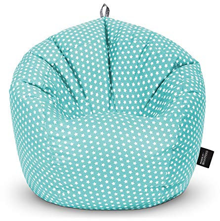 HAPPERS Puff Infantil Estampado Stars Turquesa con Relleno Incluido
