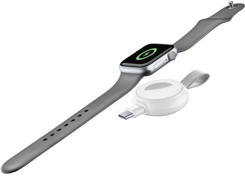 Cellularline | Caricabatterie da Rete | Caricatore per Apple Watch con adattatore USB