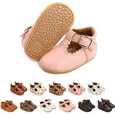 Baby Girls First Walking Shoes Mary Jane PU Leather Anti-Slip Princess Shoes Infant Baby Shoes