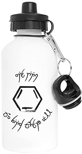 Vendax Uno anillo Aluminio Blanco Botella de Agua Con Tapón de Rosca Aluminium White Water Bottle With Screw Cap