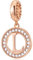 CHAWIN Initial Letter Charms, Alphabet Charms - Rose Gold Sterling Silver 925 Fit Pandora Bracelets, Necklace, Circle Dangle Gift for Women, Girls, Sparkling Clear Stones