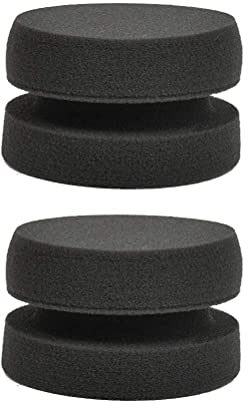 N/A 2 x Auto-Wachsschwamm, Polierpads, Schwamm, Auto-Polierpads, schwarz, Auto-Schönheits-Schwamm, Polierpads für Wachs, Lackreiniger, Tonriegel, Polituren, Schleifmittel