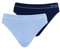 Nur Die 2er Pack Retro Slip Mehrfarbig sportlich Unterhosen aus Baumwolle Unterwäsche Damen, Marine/HELLBLAU, S