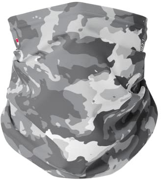 LEBONAIR Cache Cou, Tour de Cou Homme/Femme Hiver Coupe-Vent Cagoule Ski Moto Cache Nez Protection -20°C Thermodry® Antipollution, Course à Pied, Running, Travail, Taille Universelle, Camouflage Gris