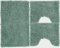 Poligono Badteppich-Set, 3-teilig, aus Mikrofaser, Langflorteppich 50 x 80 cm, 2 WC-Vorleger, rechteckig, 40 x 50 cm, weich, rutschfest, Aqua Grün