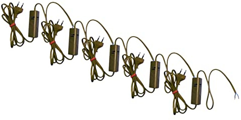 Relco Schnurdimmer mit Zuleitung, 60-160 W, stufenlos, Kabeldimmer, Drehdimmer (5, gold)