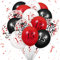 RUMIA 15th Latex Birthday Balloons, 16Pcs Red Black Happy 15th Birthday Balloons, Red Black 15th Birthday Party Decorations Balloons for Girls Boys 15th Birthday Decor
