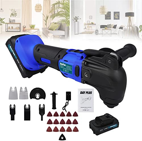 Electric Oscillating Multi-Tool, 300W Electric Cordless Hand Tools - Detail Sander with 23 PCS Accessory Set Kit, 4°Oscillation Angle DIY Tools Cutter, 6000-20000 OPM, 6 Adjustable Speeds