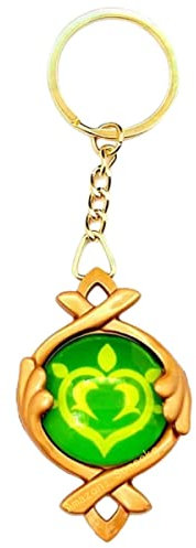 Sonsoke Fontaine Schlüsselanhänger Merch Gem Cosplay Schlüsselanhänger Anhänger Zubehör Elemental Gem, Dendro, L