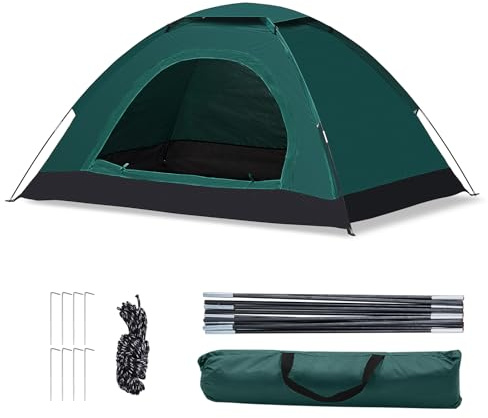 CLIPOP Pop-Up-Zelt, wasserdicht, leicht, einlagig, Feder-Campingzelt für 3–4 Personen, einfacher Aufbau – für Strand, Wandern, Festival, Outdoor-Einsatz