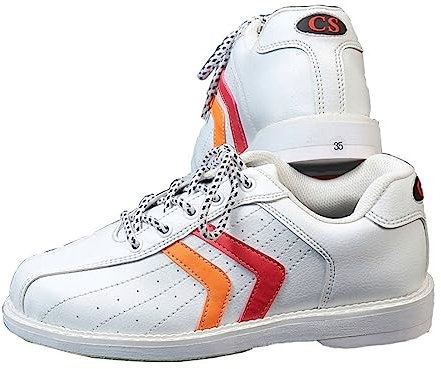 Womens Athletic Bowling Shoes, Lace-Up Ladies Bowls Workout Trainers Lightweight Indoor Outdoor Bowling Sport Shoes,White,6.5 UK