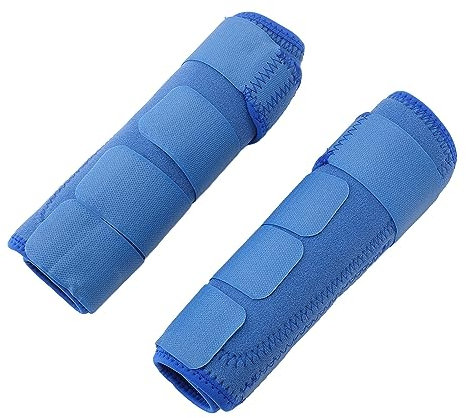 Sportmedizinische Gamaschen, Atmungsaktive Blaue Sportgamaschen mit Klettverschluss für Aktive Pferde (L)