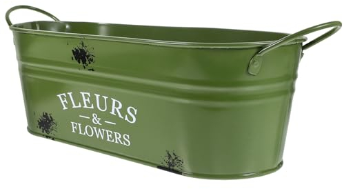 CIMAXIC Pot De Fleurs Vintage Métal Galvanisé Jardinière en Seau en Métal Jardinière De Ferme Pot De Jardinière Seau pour Bac à Plantes Cuve à Boissons Ménage Le Fer Vase en Fer Bureau