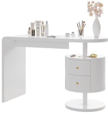 Vicco Schminktisch Lara, Weiß, 120 cm | mit Hocker, Große Tischfläche für Make-up, Schmuck und Styling-Utensilien