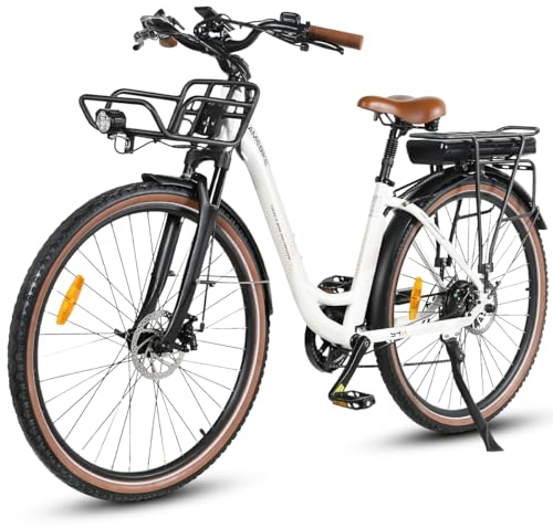 SAMEBIKE RS-A0770NM E-Bike City 28 Zoll Fat Tire 36V468WH Elektrofahrrad für Damen und Herren (tiefes Weiß)