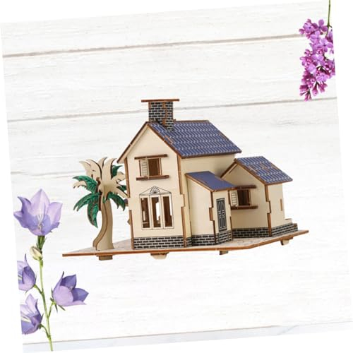 VICASKY Holzspielzeug DIY Spielzeug Holzhaus Modell Modell Handwerk Holzhaus DIY Holzornament