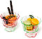 TUCHACA Eis Schüsseln Trinkglas Tassen Set von 2 (Rosa,Grün), Blumen Blütenblatt Stil Gläser, 250ml, Geeignet für Eis, Cocktails, Dessert Mehr.