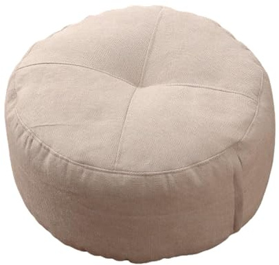 perfk Rundes Bodenkissen, Meditations-Bodenkissen, Dickes, weiches Sitzpolster, Meditationskissen, Sitzkissen für Yoga, Schlafsofa, Weiß